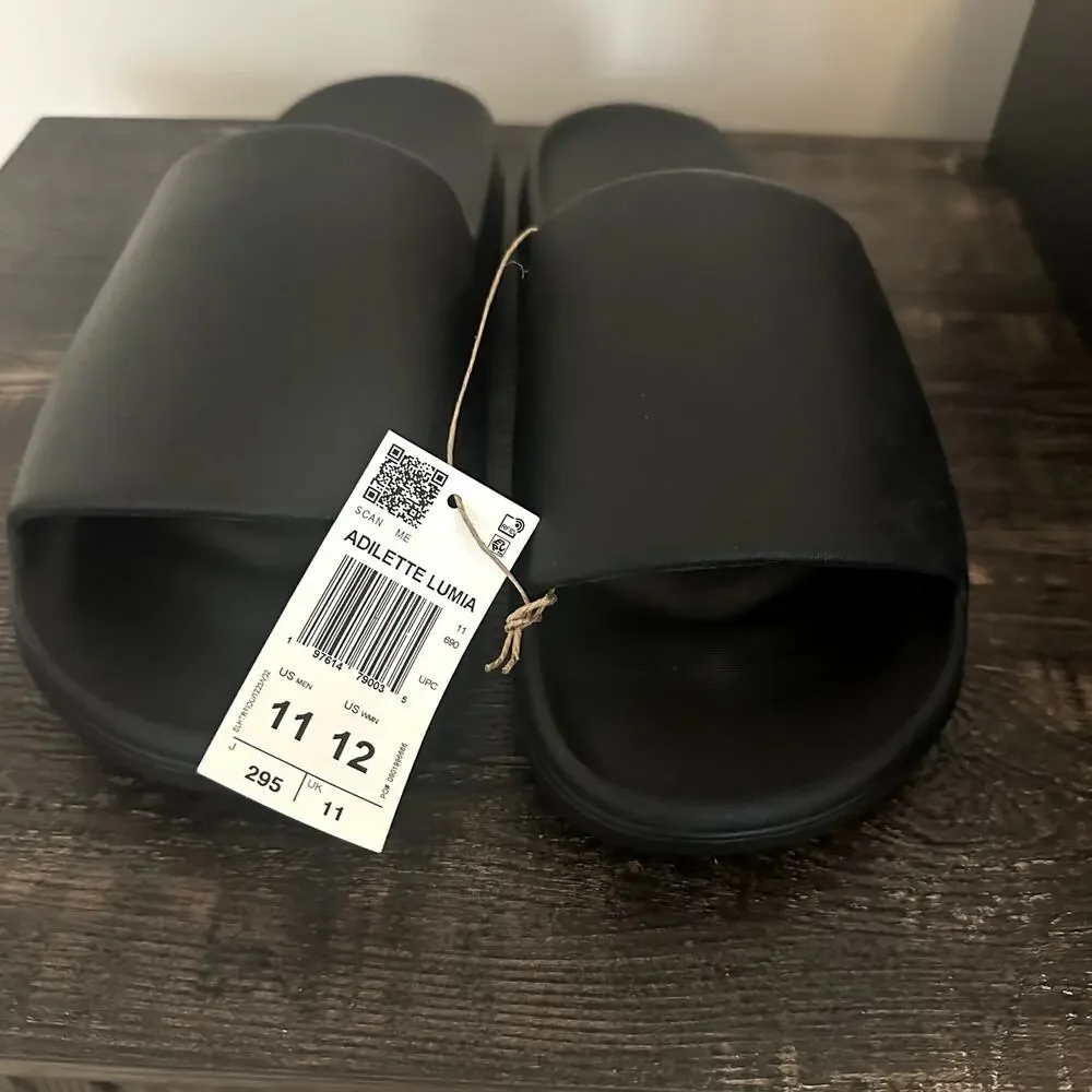 NWT Adidas Adilette Lumia Slides Core Black Foam Cloud Sandal Men 11 Women 12